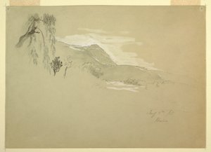 素描，墨西哥惠诺附近的风景，1885 年 1 月 8 日 作者 弗雷德里克·埃德温·丘奇