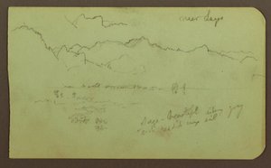素描，风景 "拉各斯附近"；背面：风景，1883 年 作者 弗雷德里克·埃德温·丘奇