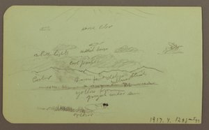 素描，有教堂的风景；背面：风景，1883 年 作者 弗雷德里克·埃德温·丘奇