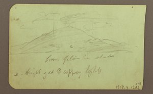 素描，有云的风景；背面：山，1883 年 作者 弗雷德里克·埃德温·丘奇