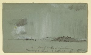 素描，雨中风景，1860 年 作者 弗雷德里克·埃德温·丘奇