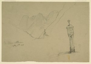 素描，戈林和阿普滕瑙之间的风景，1868 年 8 月 5 日 作者 弗雷德里克·埃德温·丘奇