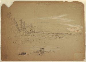 绘图，加拿大大马南岛长涡，1851 年 9 月 作者 弗雷德里克·埃德温·丘奇