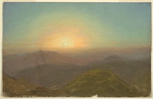 素描，晨景，1865 年 作者 弗雷德里克·埃德温·丘奇