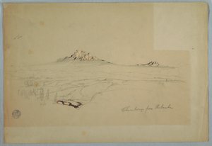 素描，钦博拉索山，从厄瓜多尔里奥班巴远眺，1857 年 7 月 作者 弗雷德里克·埃德温·丘奇
