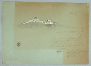 绘画，厄瓜多尔伊利尼萨山，1857 年 7 月 3 日 作者 弗雷德里克·埃德温·丘奇