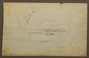 素描，山景，哥伦比亚或厄瓜多尔，1853 年 作者 弗雷德里克·埃德温·丘奇