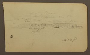 素描，山景，人物；背面：风景，1885 年 4 月 30 日 作者 弗雷德里克·埃德温·丘奇