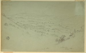 素描，山区风景，牙买加，1865 年 作者 弗雷德里克·埃德温·丘奇