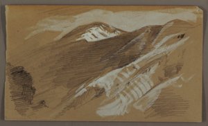 素描，山景，牙买加，西印度群岛，1868 年 8 月 作者 弗雷德里克·埃德温·丘奇