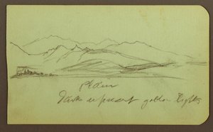 素描，山景；背面：山景，人物，1883 年 作者 弗雷德里克·埃德温·丘奇