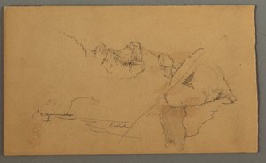 素描，山峰，1868 年 作者 弗雷德里克·埃德温·丘奇