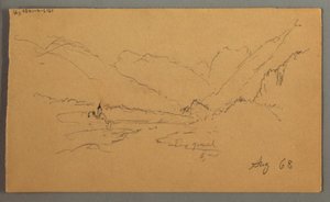 素描，山峰，1868 年 作者 弗雷德里克·埃德温·丘奇