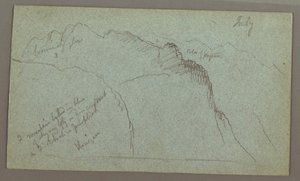 绘图，山峰，可能在 1868 年 7 月 作者 弗雷德里克·埃德温·丘奇