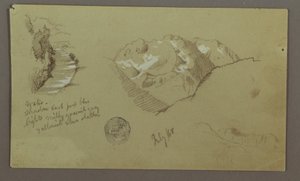 素描，山峰，河流，1868 年 7 月 作者 弗雷德里克·埃德温·丘奇