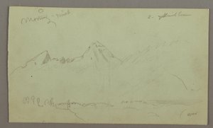 绘画，山峰，可能创作于 1868 年 作者 弗雷德里克·埃德温·丘奇