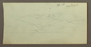 素描，山脉，1868 年 2 月 作者 弗雷德里克·埃德温·丘奇