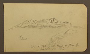 素描，托卢卡山脉；背面：托卢卡山脉，1885 年 1 月 7 日 作者 弗雷德里克·埃德温·丘奇