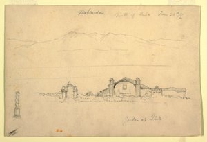 素描，基多（？）北部莫汉达山脉，1857 年 6 月 24 日 作者 弗雷德里克·埃德温·丘奇