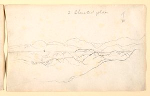 素描，山区风景，哥伦比亚，1853 年 作者 弗雷德里克·埃德温·丘奇