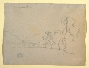 素描，南美洲海湾的山岸，1853 年 作者 弗雷德里克·埃德温·丘奇