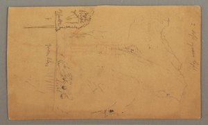 素描，湖上耸立的群山，可能创作于 1868 年 7 月 作者 弗雷德里克·埃德温·丘奇