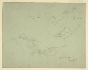 绘画，萨尔茨卡默古特，阿夫特瑙附近的山脉，1868 年 8 月 5 日 作者 弗雷德里克·埃德温·丘奇