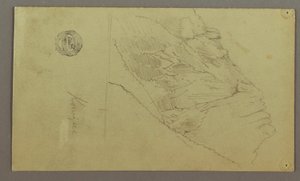 素描，山边，可能创作于 1868 年 作者 弗雷德里克·埃德温·丘奇
