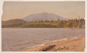 图画，从 Togue Pond 望 Katahdin 山，可能创作于 1878 年 作者 弗雷德里克·埃德温·丘奇