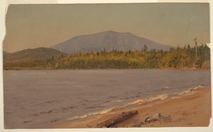 图画，从 Togue Pond 望 Katahdin 山，可能创作于 1878 年 作者 弗雷德里克·埃德温·丘奇