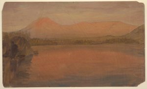 绘图，Mts.从卡塔丁湖看卡塔丁和特纳，1860-78 年 作者 弗雷德里克·埃德温·丘奇