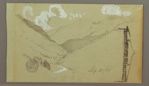 绘图，窄谷，建筑，1803 年 9 月 11 日 作者 弗雷德里克·埃德温·丘奇
