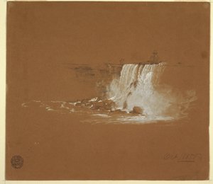 绘画，尼亚加拉大瀑布，1856 年 10 月 作者 弗雷德里克·埃德温·丘奇