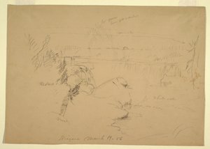 绘图，尼亚加拉大瀑布，从山羊岛俯瞰，1856 年 3 月 19 日 作者 弗雷德里克·埃德温·丘奇