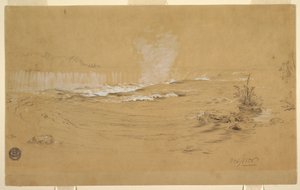 绘图，尼亚加拉：加拿大瀑布和山羊岛，1856 年 10 月 作者 弗雷德里克·埃德温·丘奇