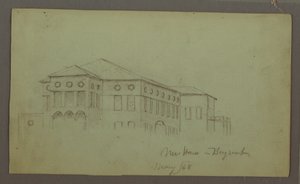素描，老房子，贝鲁特，1868 年 作者 弗雷德里克·埃德温·丘奇