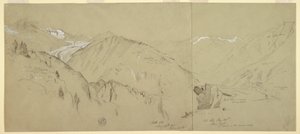 素描，来自贝尔阿尔普的全景，1868 年 作者 弗雷德里克·埃德温·丘奇