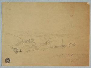 图画，1853 年 7 月 11 日哥伦比亚新格兰达，从富苏加苏加到潘迪路上的风景回忆 作者 弗雷德里克·埃德温·丘奇