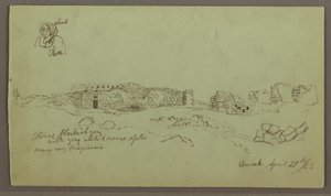 素描，废墟，人物研究，1868 年 4 月 27 日 作者 弗雷德里克·埃德温·丘奇