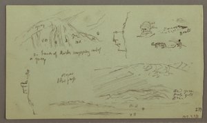 素描，废墟，人物研究，1868 年 4 月 27 日 作者 弗雷德里克·埃德温·丘奇