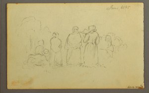 绘图，从左舷看帆船，1845 年 作者 弗雷德里克·埃德温·丘奇
