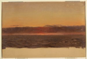 素描，海景，1859 年 作者 弗雷德里克·埃德温·丘奇