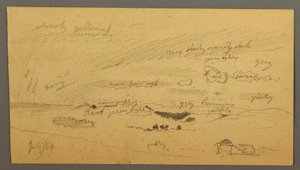 素描，山脊和彩虹上的天空研究，1866 年 7 月 作者 弗雷德里克·埃德温·丘奇