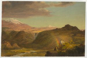 素描，南美风景，1854 年 作者 弗雷德里克·埃德温·丘奇