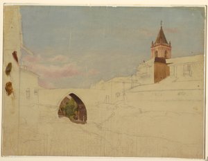 素描，南美城市景观，1857 年 作者 弗雷德里克·埃德温·丘奇