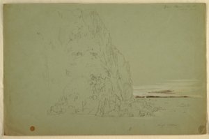 素描，"南方的头"，1851 年 作者 弗雷德里克·埃德温·丘奇