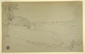 素描，研究。尼亚加拉大瀑布》，可能创作于 1856 年 作者 弗雷德里克·埃德温·丘奇