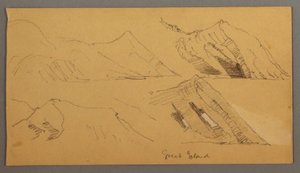 素描，岩石悬崖研究，可能创作于 1859 年 作者 弗雷德里克·埃德温·丘奇