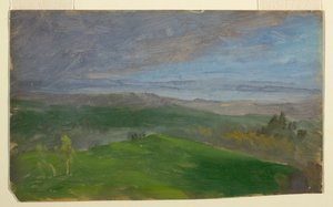 素描，夏景，纽约哈德逊河谷，1870-80 年 作者 弗雷德里克·埃德温·丘奇