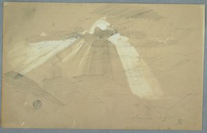 素描，云层中闪耀的太阳，牙买加，1865 年 7 月 作者 弗雷德里克·埃德温·丘奇